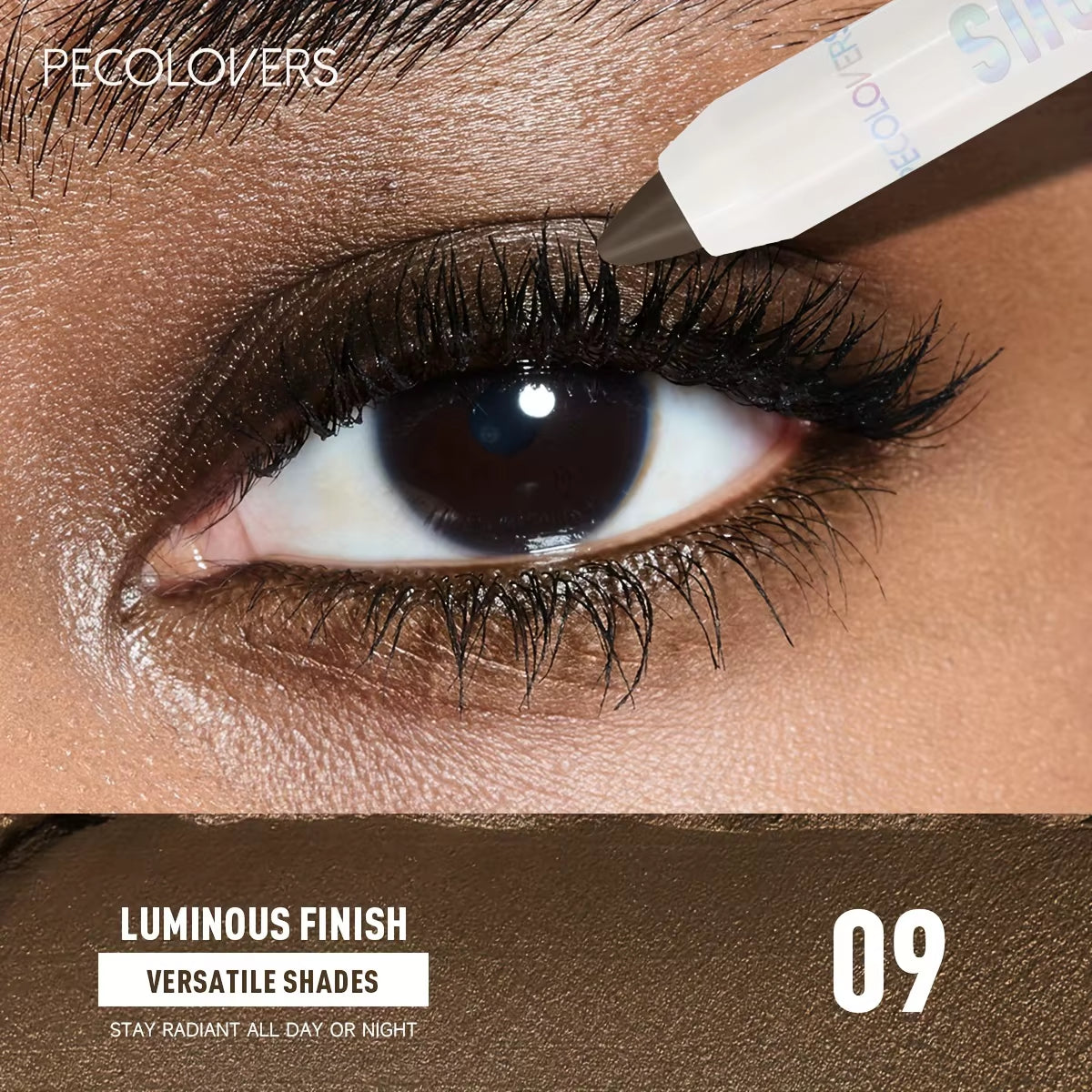 1PC Waterproof Eyeshadow Sticks Long Lasting High Pigmented Shimmer Glitter and Matte Neutral Brown Eyeshadow Pencil Crayon