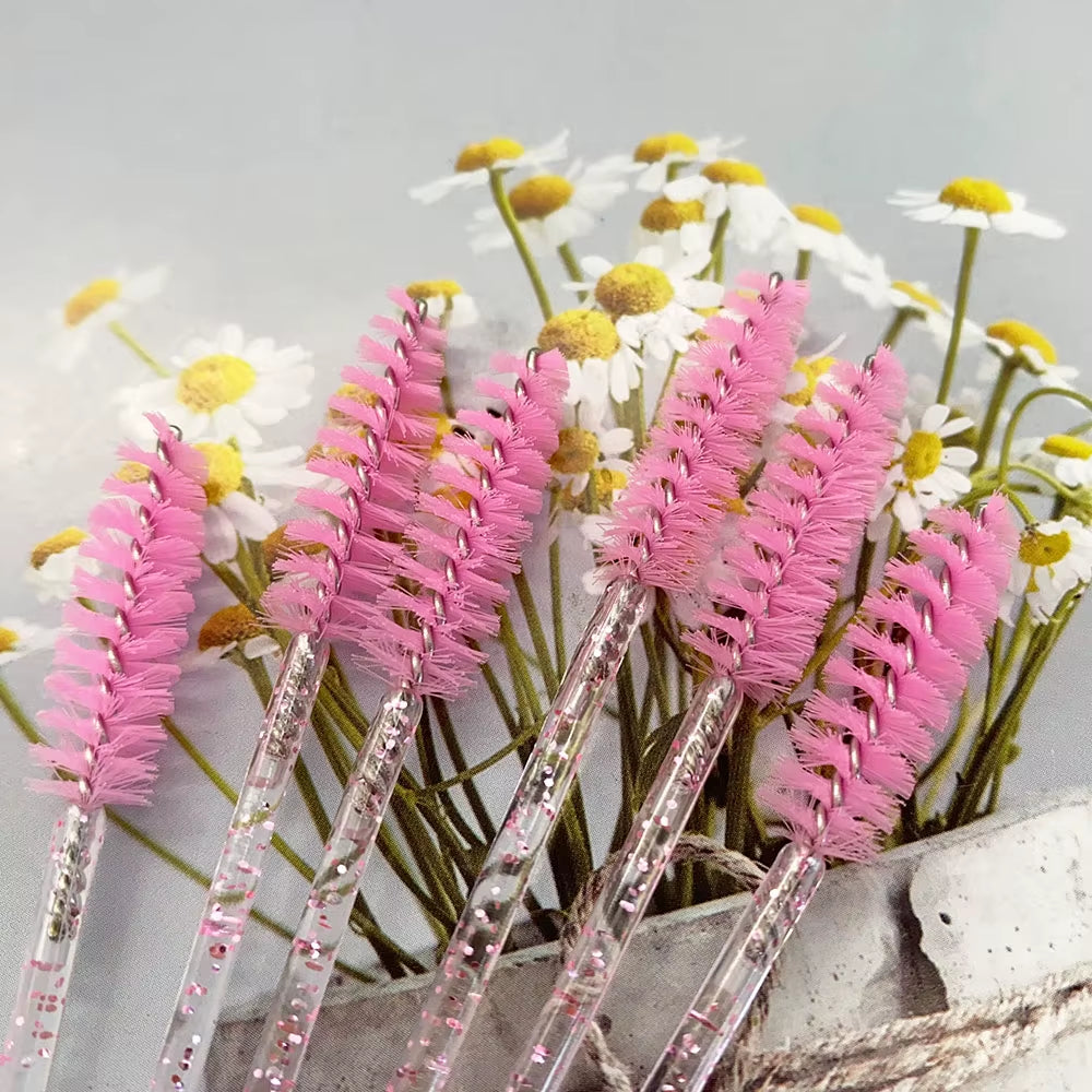 500Pcs Disposable Mascara Wands Eyelash Brush Spoolies for Eyebrow Eye Lash Extension Colorful Wholesale Beauty Tools