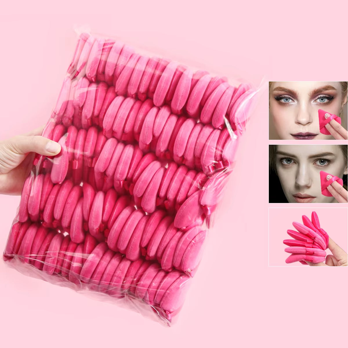 100Pcs Triangle Powder Puff for Loose Powder Liquid Cosmetic Soft Plush Powder Puff Makeup Foundation Puff Makeup Tool