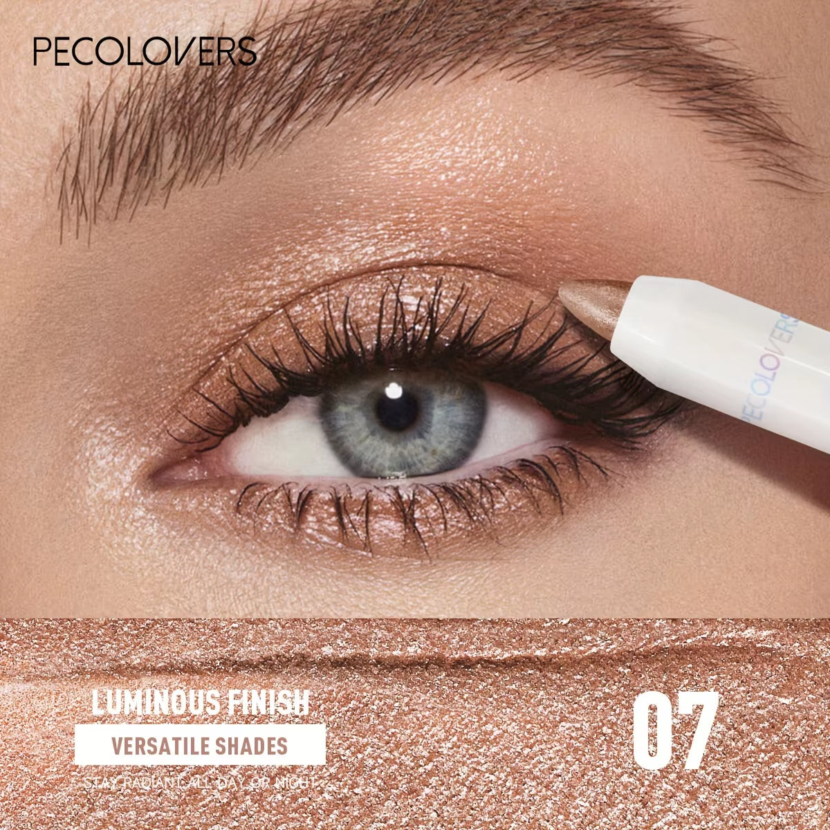 1PC Waterproof Eyeshadow Sticks Long Lasting High Pigmented Shimmer Glitter and Matte Neutral Brown Eyeshadow Pencil Crayon