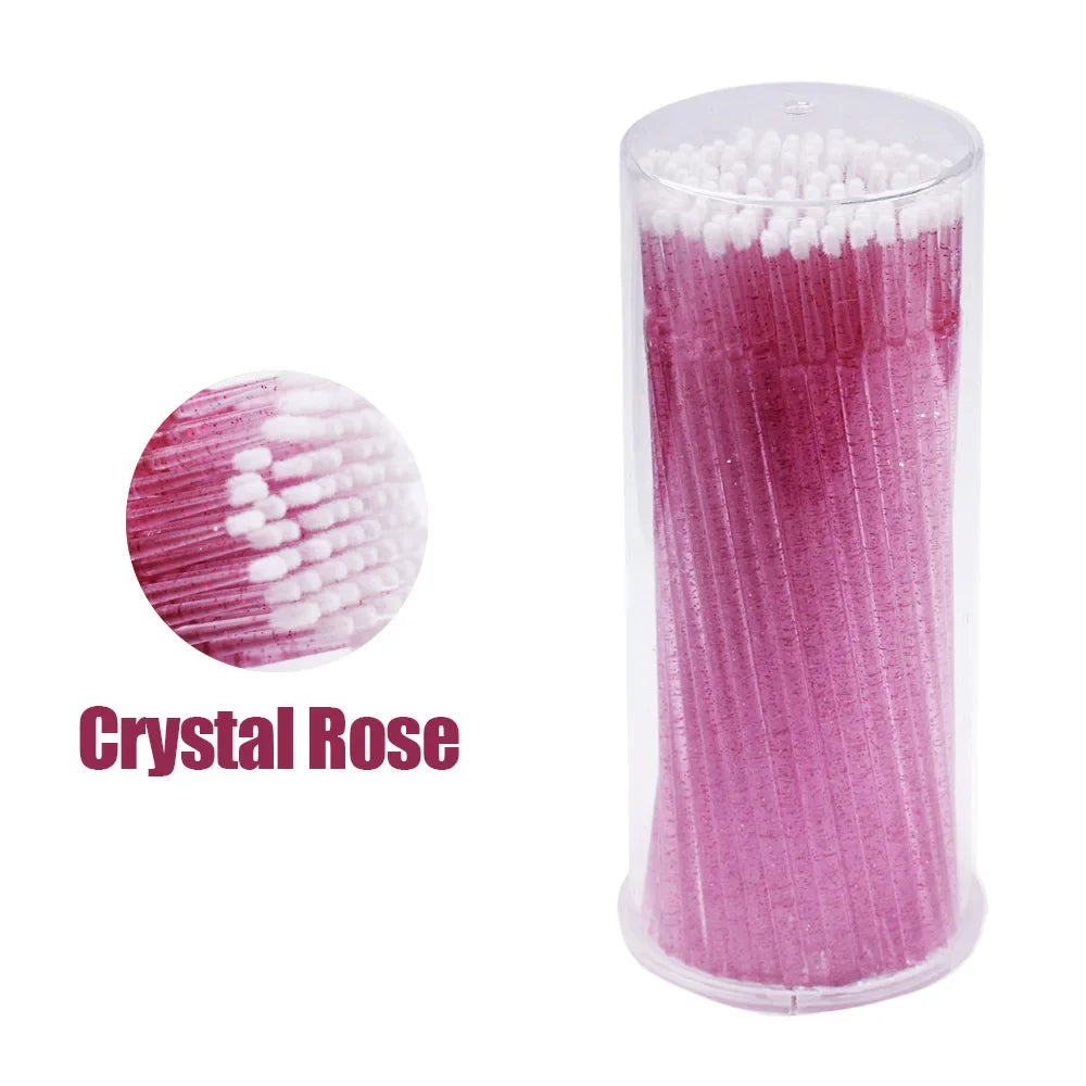 100Pcs/Bottle Eyelash Extension Cleaning Swabs Lash Lift Glue Remover Applicators Microblade Makeup Micro Brushes Tool