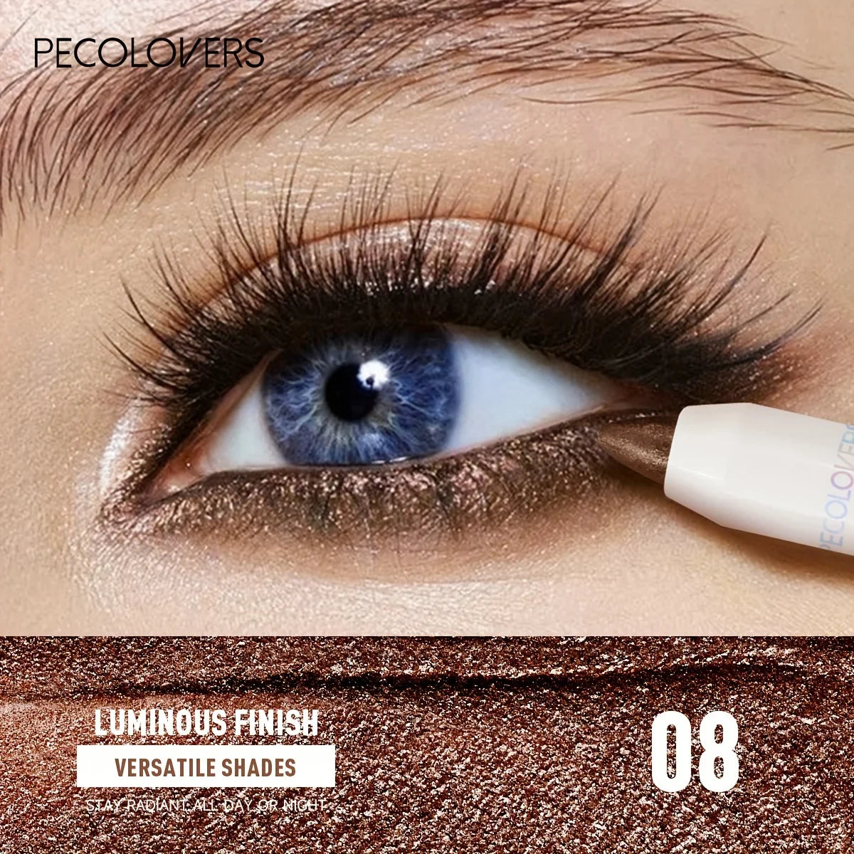 1PC Waterproof Eyeshadow Sticks Long Lasting High Pigmented Shimmer Glitter and Matte Neutral Brown Eyeshadow Pencil Crayon