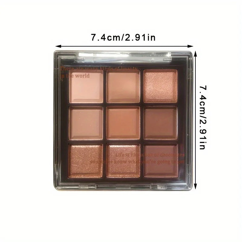 2024 Mocha Chocolate 9 Colors Eyeshadow Palette Matte Pearly Glitter Finish Makeup Chocolate Eye Shadow Palette