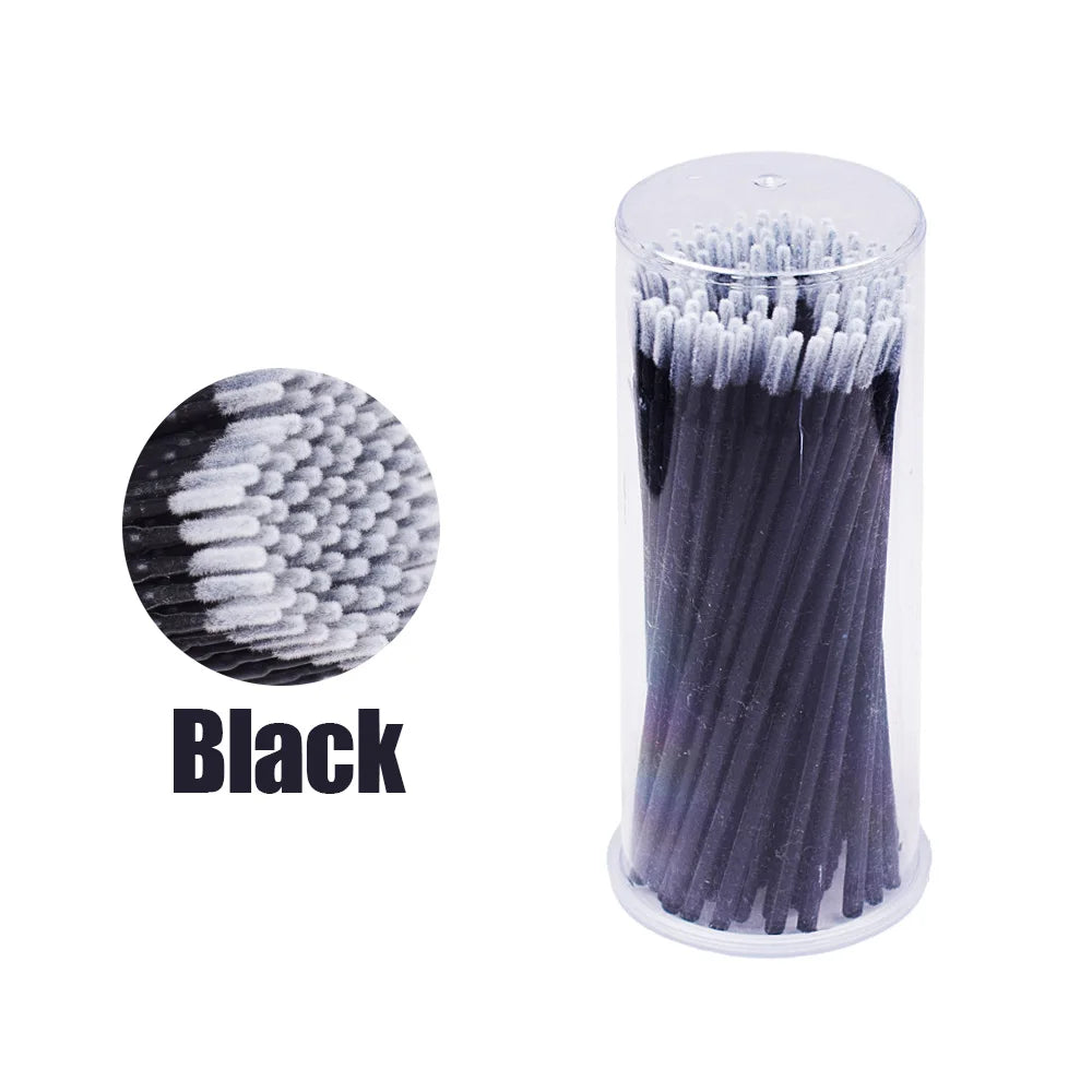 100Pcs/Bottle Eyelash Extension Cleaning Swabs Lash Lift Glue Remover Applicators Microblade Makeup Micro Brushes Tool