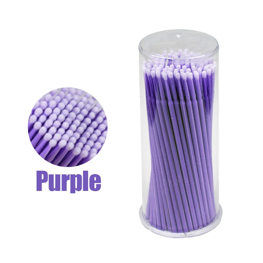 100Pcs/Bottle Eyelash Extension Cleaning Swabs Lash Lift Glue Remover Applicators Microblade Makeup Micro Brushes Tool