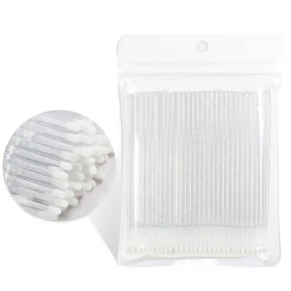 100Pcs/Bottle Eyelash Extension Cleaning Swabs Lash Lift Glue Remover Applicators Microblade Makeup Micro Brushes Tool