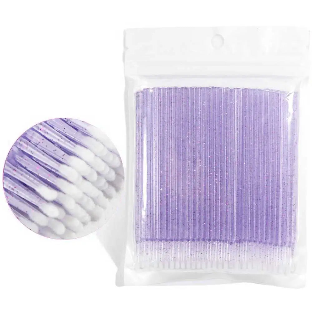 100Pcs/Bottle Eyelash Extension Cleaning Swabs Lash Lift Glue Remover Applicators Microblade Makeup Micro Brushes Tool
