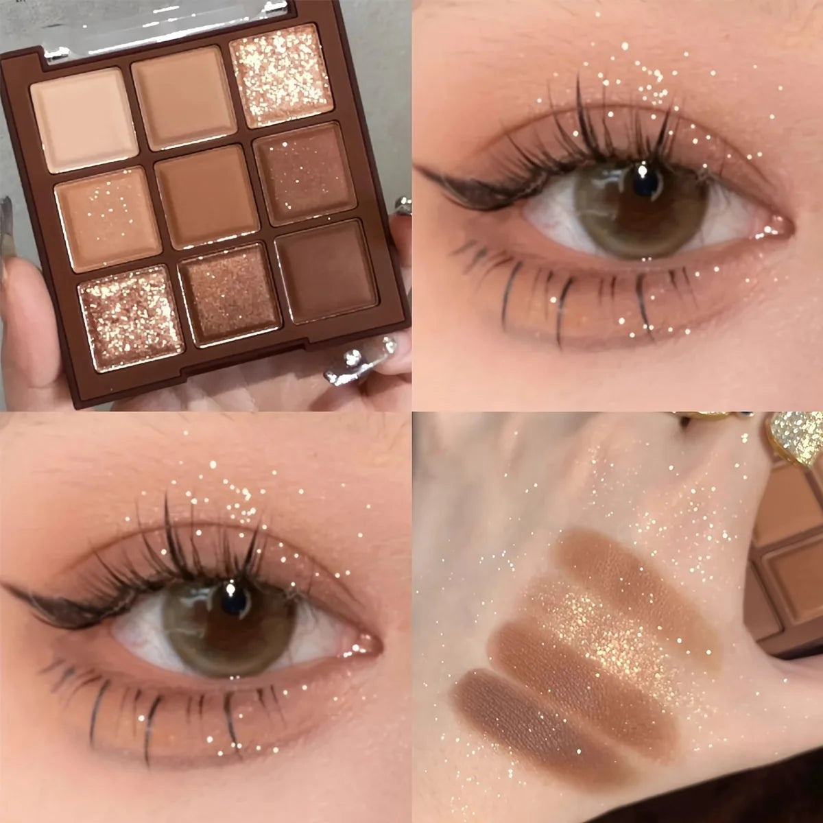 2024 Mocha Chocolate 9 Colors Eyeshadow Palette Matte Pearly Glitter Finish Makeup Chocolate Eye Shadow Palette