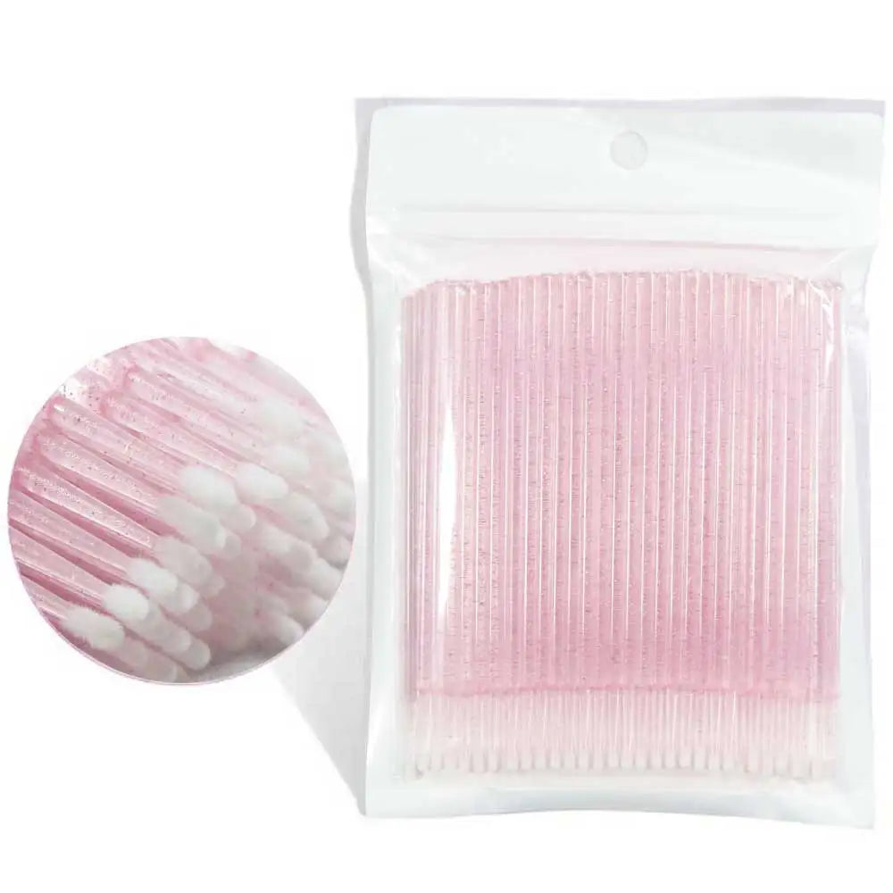 100Pcs/Bottle Eyelash Extension Cleaning Swabs Lash Lift Glue Remover Applicators Microblade Makeup Micro Brushes Tool