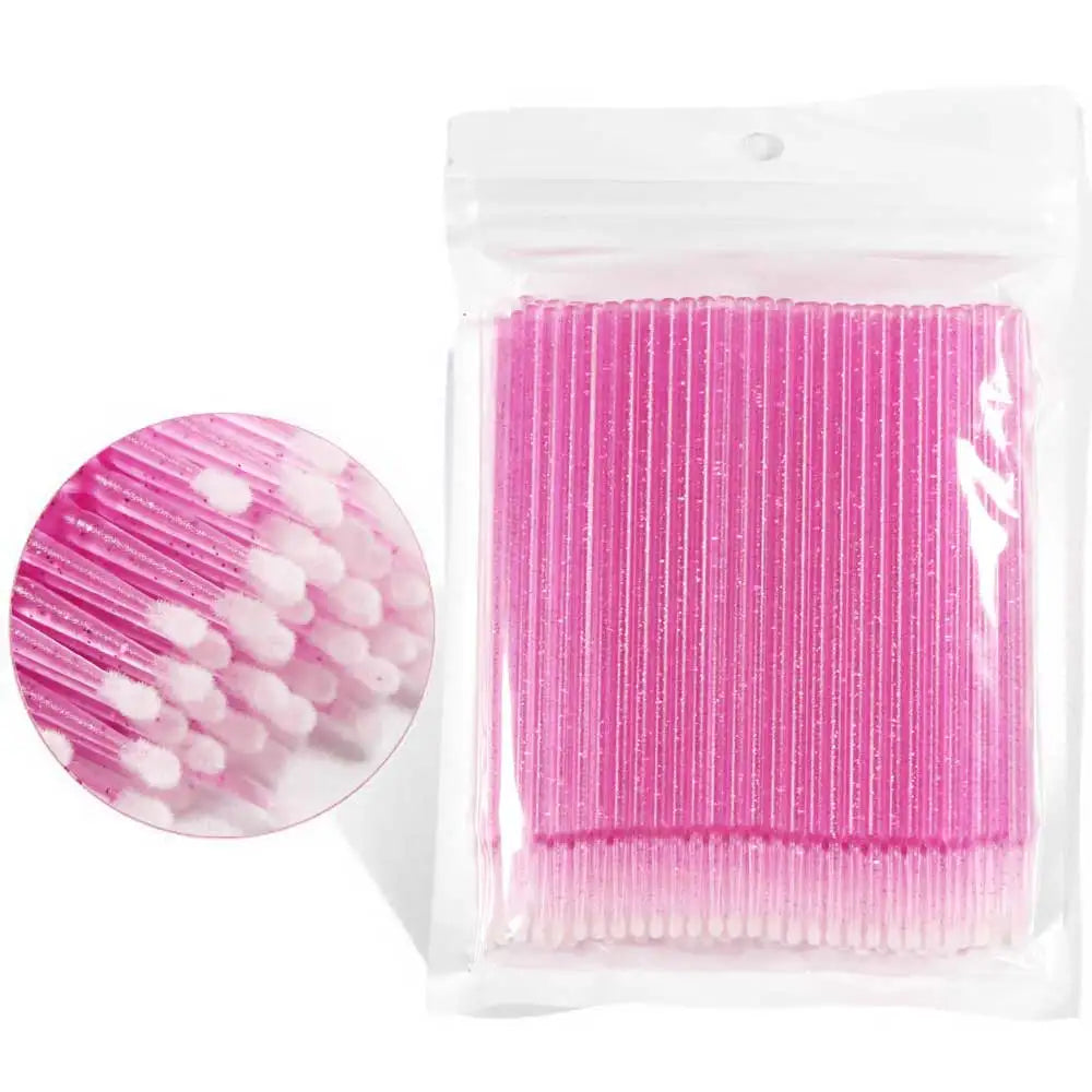 100Pcs/Bottle Eyelash Extension Cleaning Swabs Lash Lift Glue Remover Applicators Microblade Makeup Micro Brushes Tool