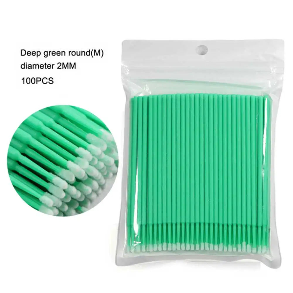 100Pcs/Bottle Eyelash Extension Cleaning Swabs Lash Lift Glue Remover Applicators Microblade Makeup Micro Brushes Tool