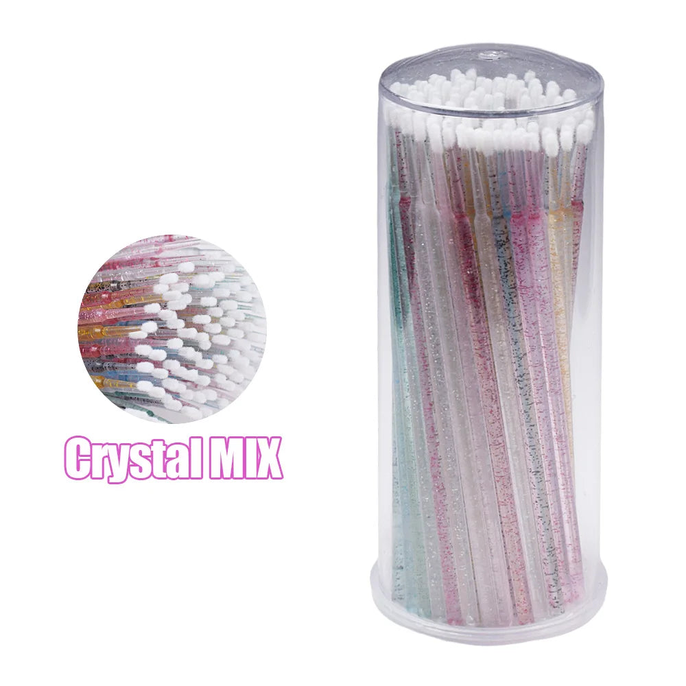 100Pcs/Bottle Eyelash Extension Cleaning Swabs Lash Lift Glue Remover Applicators Microblade Makeup Micro Brushes Tool