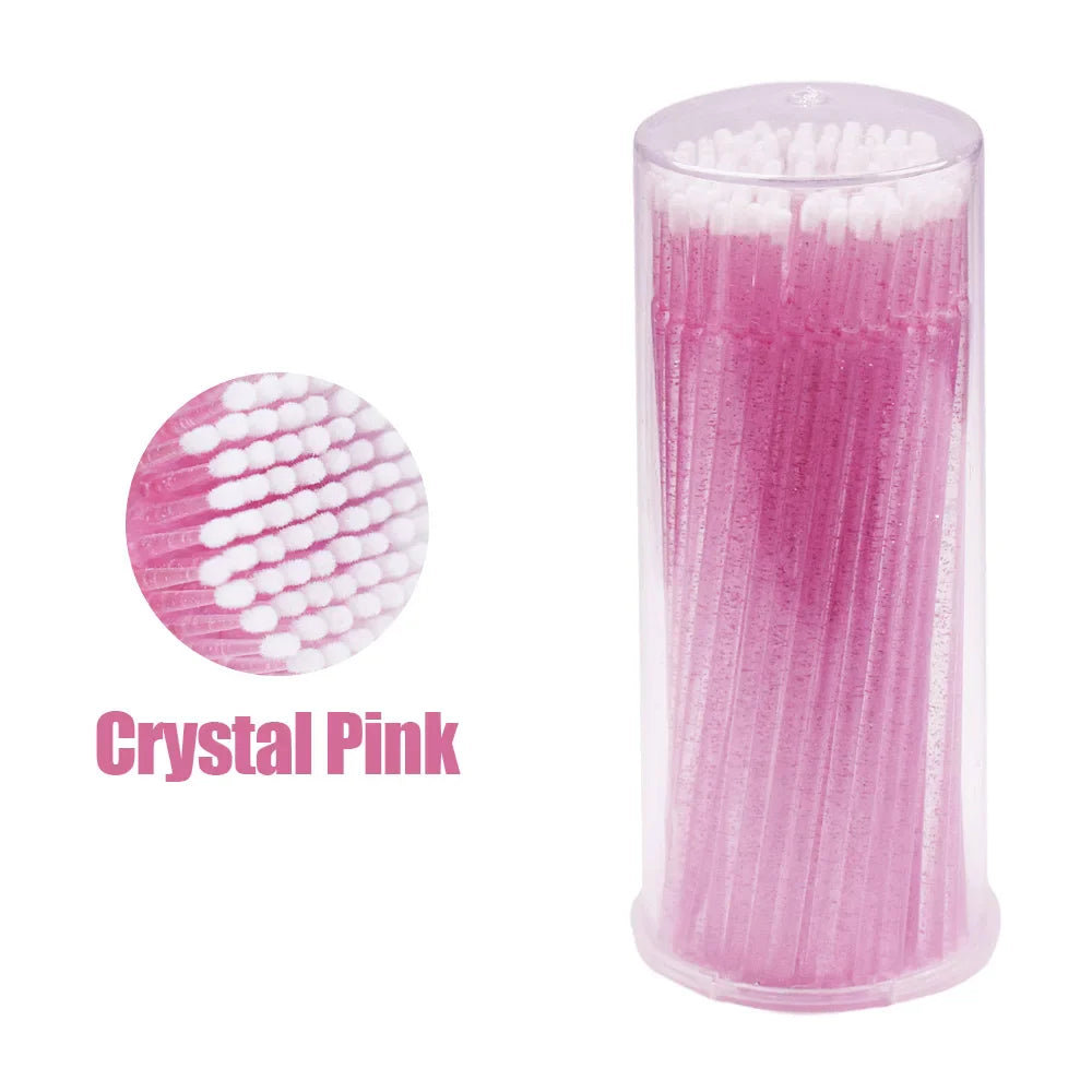 100Pcs/Bottle Eyelash Extension Cleaning Swabs Lash Lift Glue Remover Applicators Microblade Makeup Micro Brushes Tool