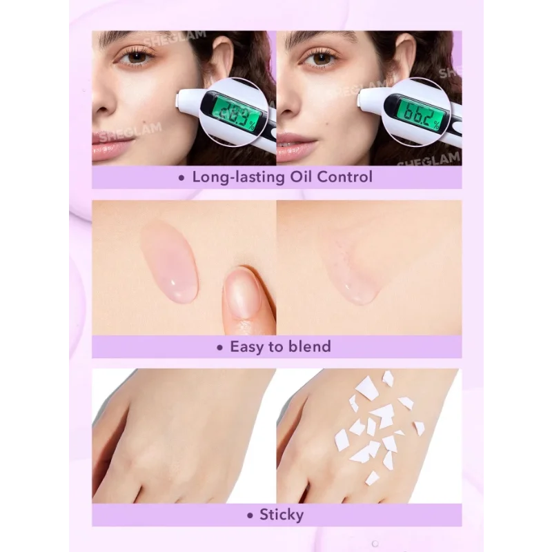 SHEGLAM GOOD GRIP Hydrating Primer 45Ml Glue Pre-Makeup Gel Moisture Oil Control Invisible Pores Long-Lasting Makeup Cosmetics