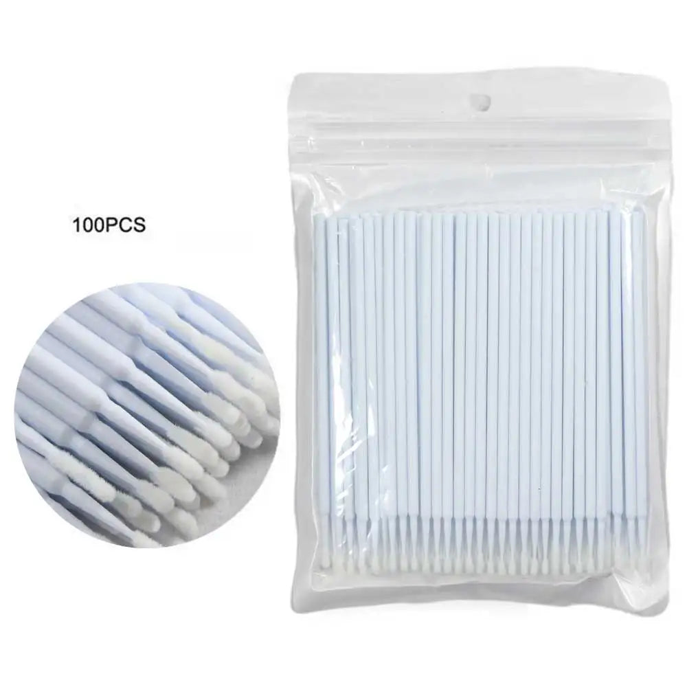 100Pcs/Bottle Eyelash Extension Cleaning Swabs Lash Lift Glue Remover Applicators Microblade Makeup Micro Brushes Tool