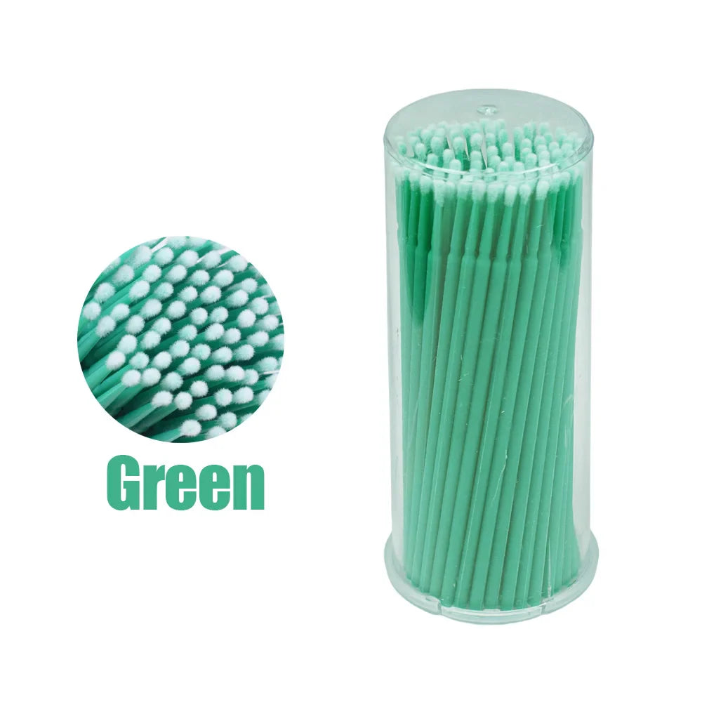 100Pcs/Bottle Eyelash Extension Cleaning Swabs Lash Lift Glue Remover Applicators Microblade Makeup Micro Brushes Tool