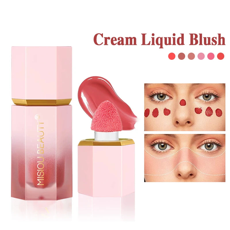 Matte Liquid Blush Stick Lasting Easy Color Blush Cream for Lips and Cheeks Concealer Waterproof Lip Gloss Makeup.
