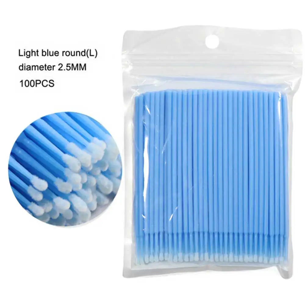100Pcs/Bottle Eyelash Extension Cleaning Swabs Lash Lift Glue Remover Applicators Microblade Makeup Micro Brushes Tool