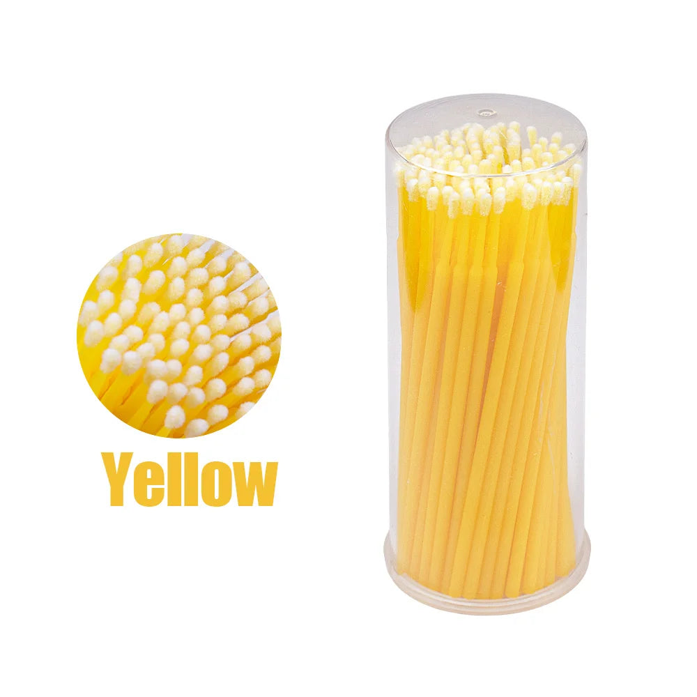 100Pcs/Bottle Eyelash Extension Cleaning Swabs Lash Lift Glue Remover Applicators Microblade Makeup Micro Brushes Tool