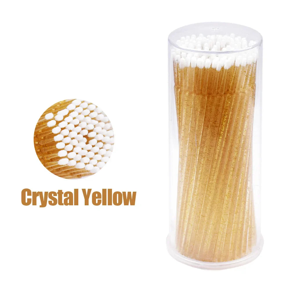 100Pcs/Bottle Eyelash Extension Cleaning Swabs Lash Lift Glue Remover Applicators Microblade Makeup Micro Brushes Tool