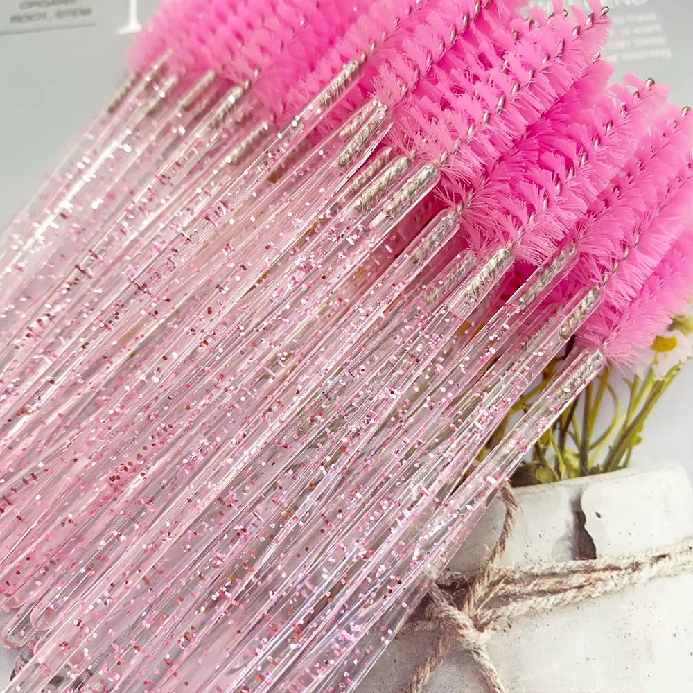 500Pcs Disposable Mascara Wands Eyelash Brush Spoolies for Eyebrow Eye Lash Extension Colorful Wholesale Beauty Tools