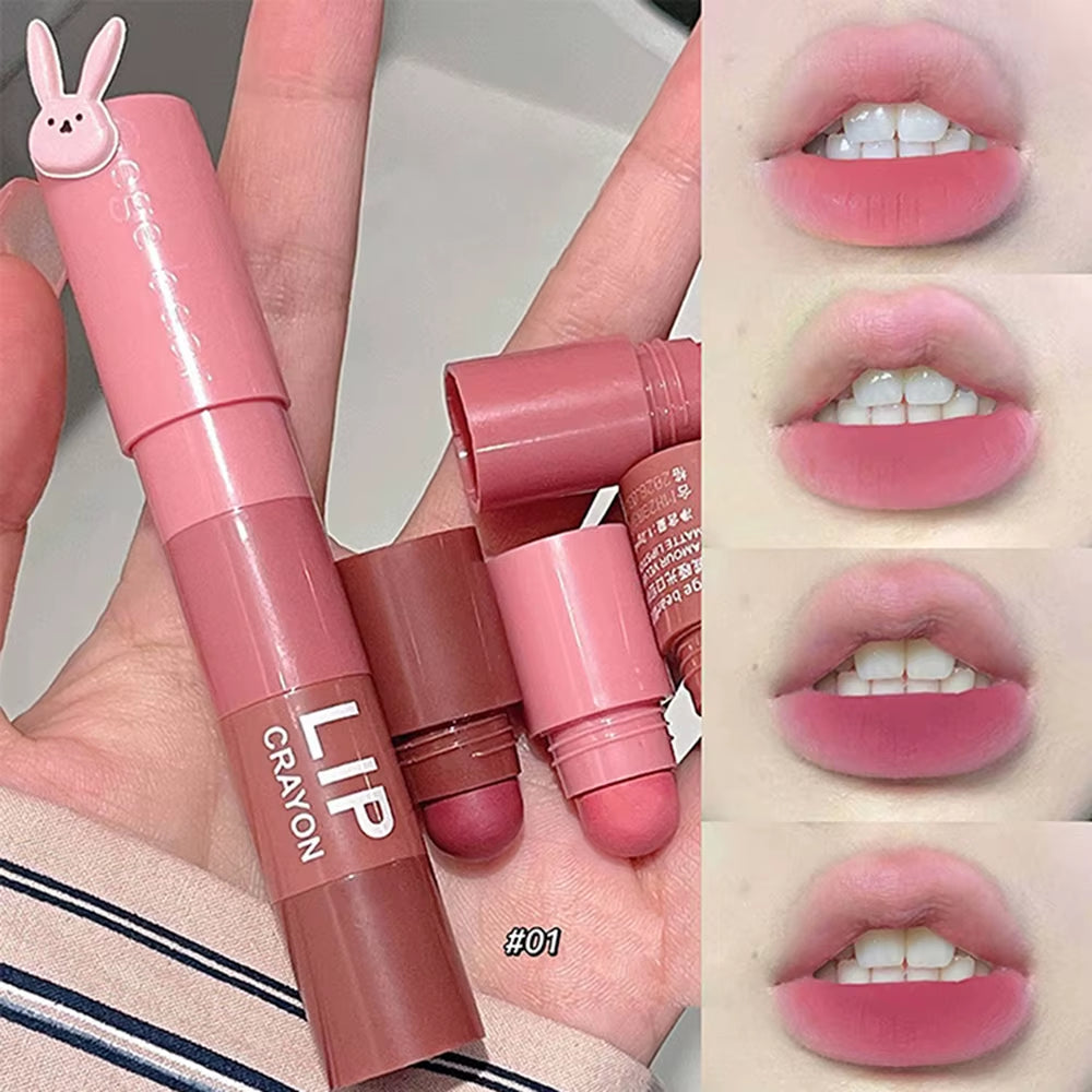 4 in 1 Velvet Matte Crayon Lipstick Super Stay Makeup Pink Red Long Wear Waterpoof Non-Stick Cup Tiny Lip Stick