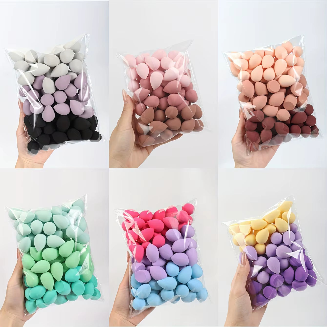 50Pcs Mini Makeup Sponge Set - Flawless Foundation Blending for Liquid, Dual-Use Wet/Dry Beauty Blenders for All Skin Types